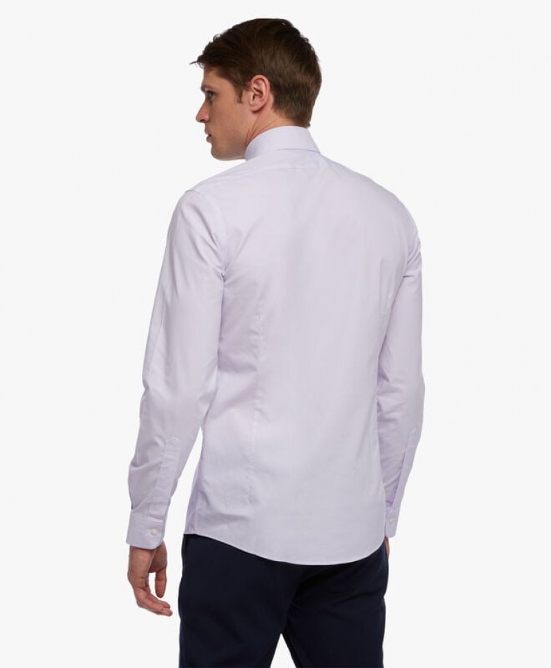 White Brooks Brothers Pastel Purple Non-Iron Button Down Men Shirts | RBS-809512