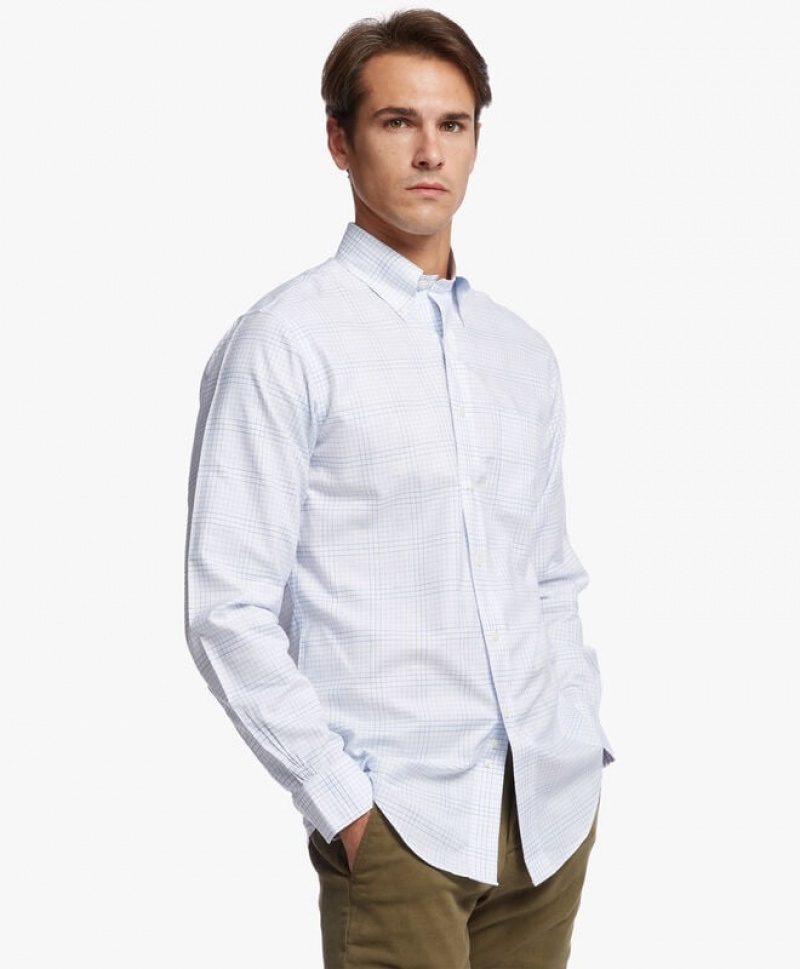 White Brooks Brothers Regent Regular-fit Non-iron, Brookscool Oxford, Button-Down Collar Men Shirts | NUV-823164