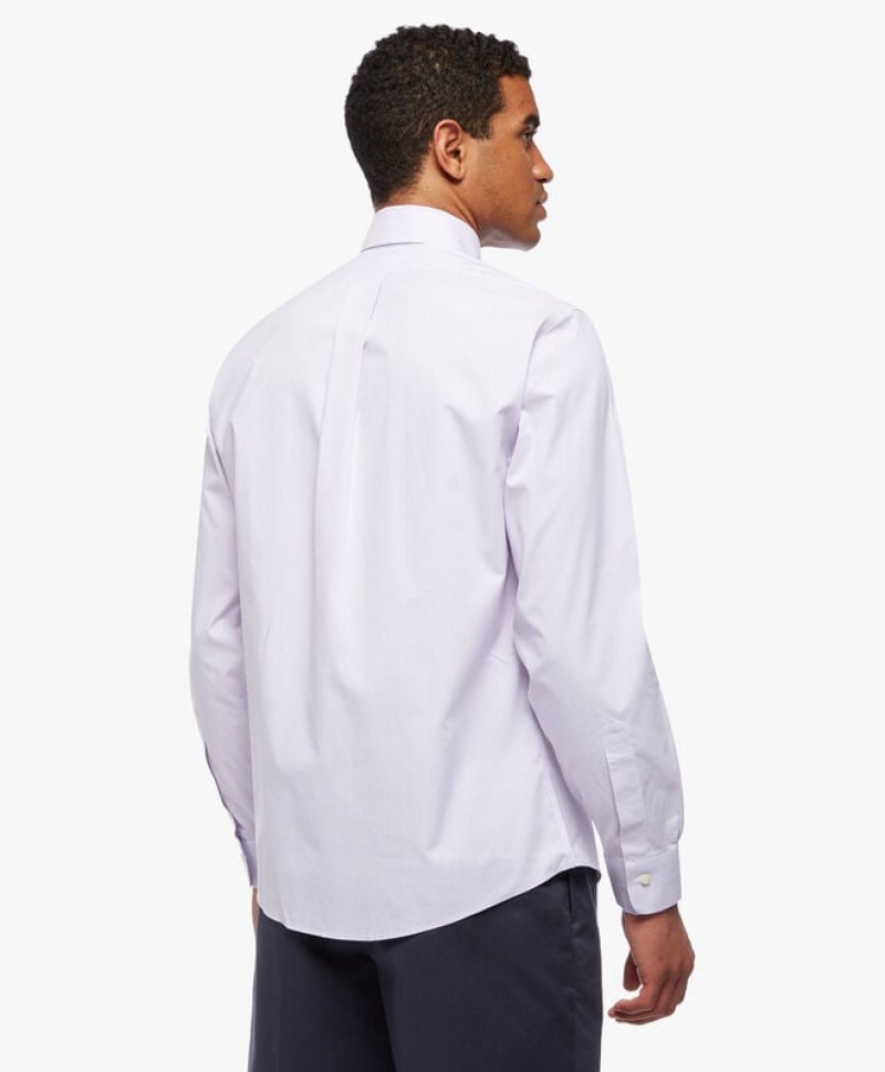 White Brooks Brothers Regular Fit Pastel Purple Non-Iron Button Down Men Shirts | NSY-048369