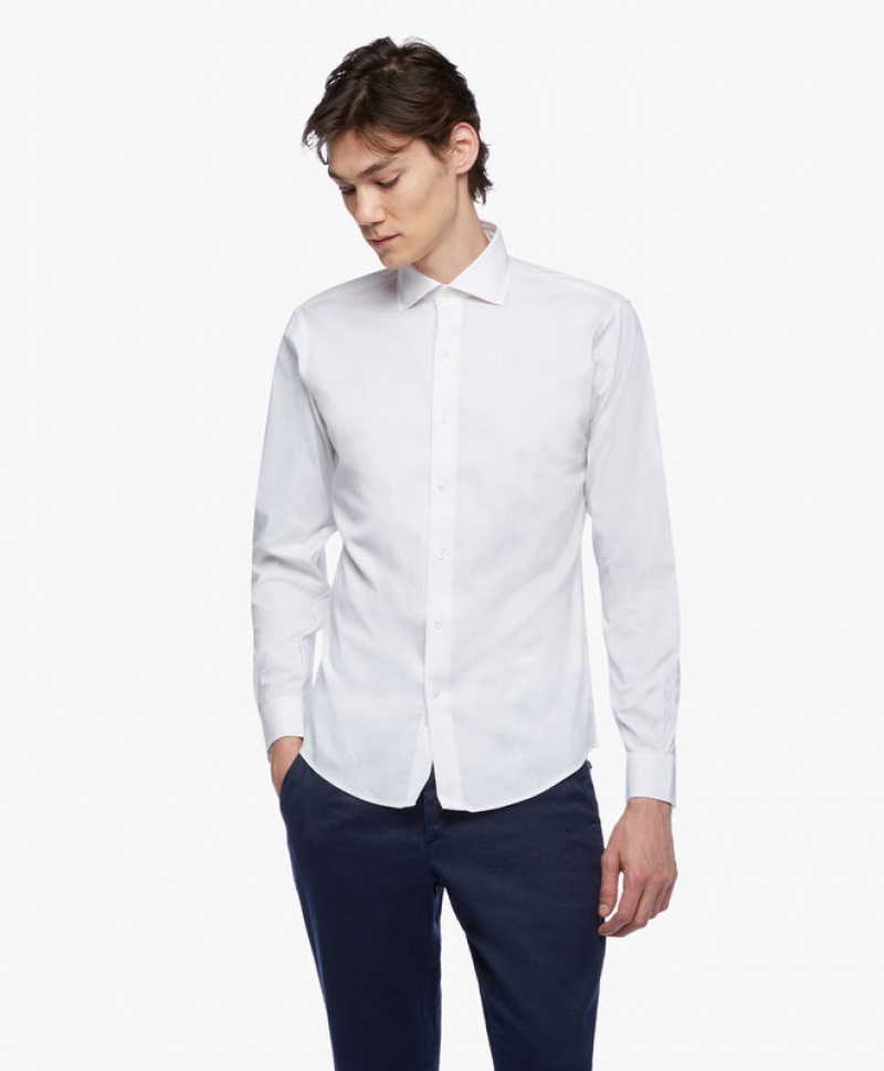 White Brooks Brothers Regular Fit White Non-Iron Ainsley Collar Men Shirts | OGR-560348