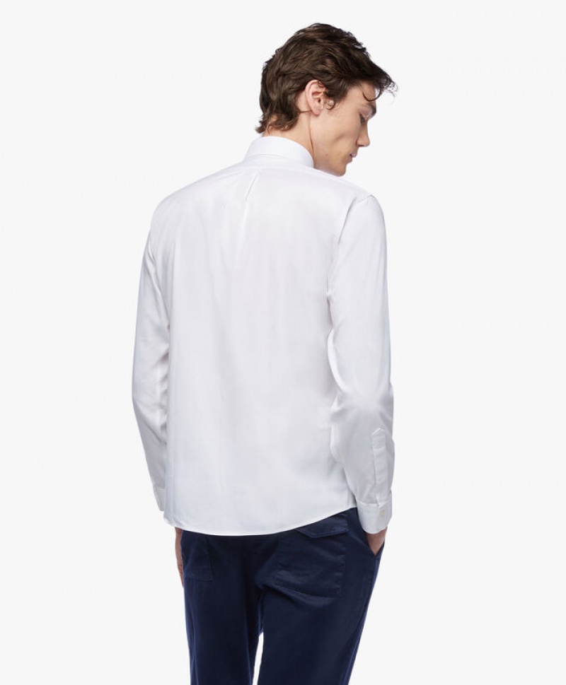 White Brooks Brothers Regular Fit White Non-Iron Ainsley Collar Men Shirts | OGR-560348