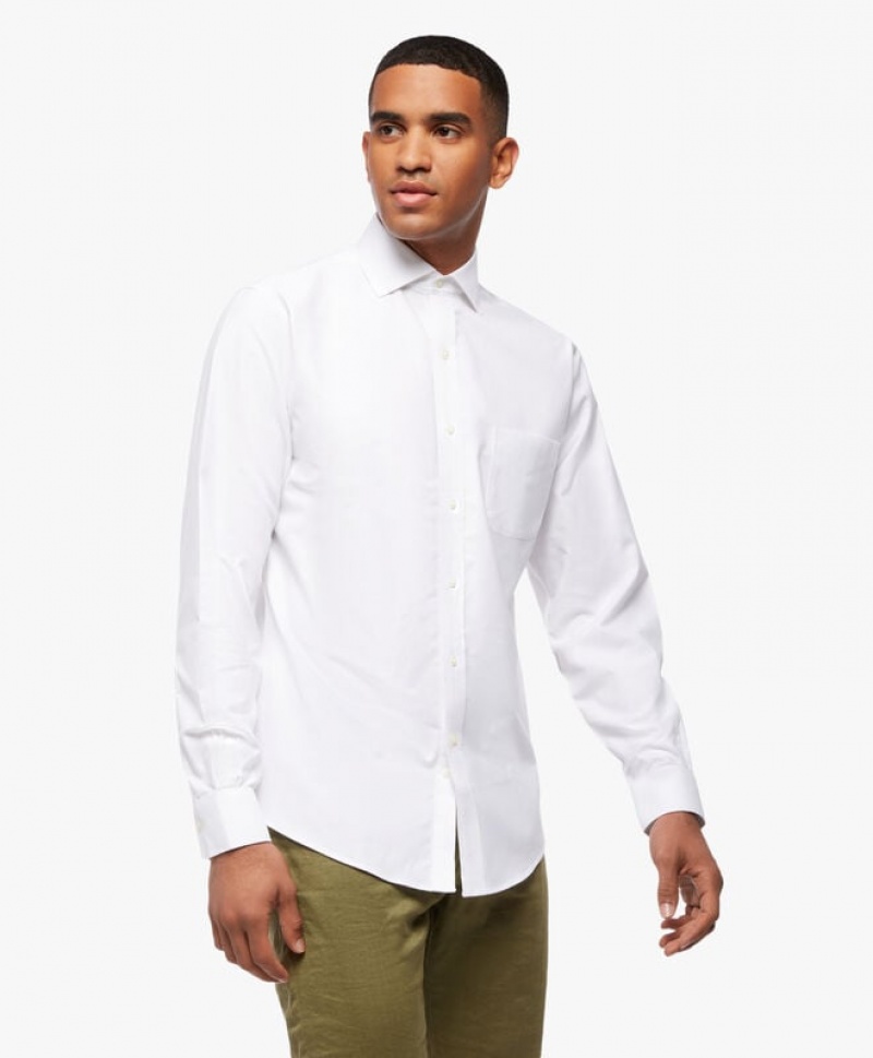 White Brooks Brothers Regular Fit White Non-Iron Spread Collar Men Shirts | OYW-914025