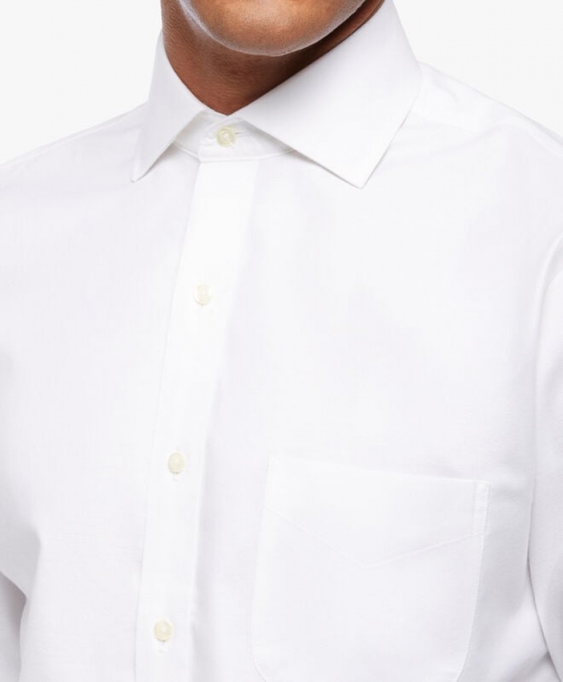 White Brooks Brothers Regular Fit White Non-Iron Spread Collar Men Shirts | OYW-914025