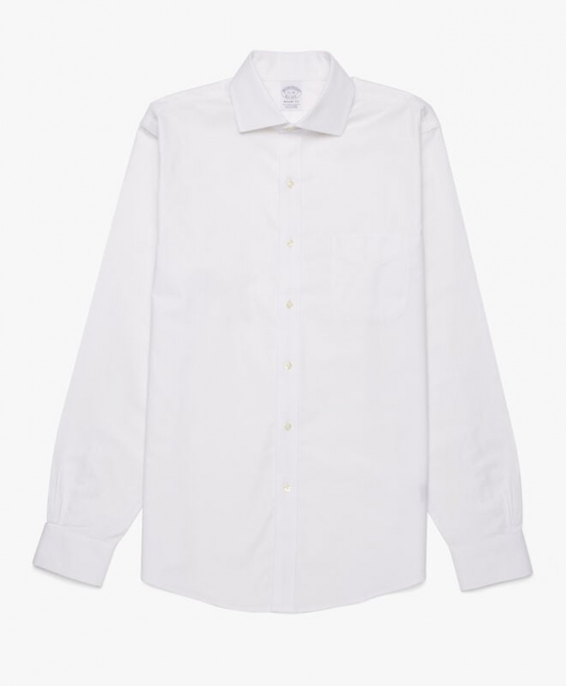 White Brooks Brothers Regular Fit White Non-Iron Spread Collar Men Shirts | OYW-914025