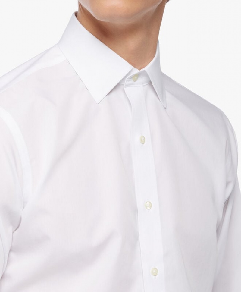 White Brooks Brothers Regular Fit White Non-Iron Ainsley Collar Men Shirts | MBU-849361