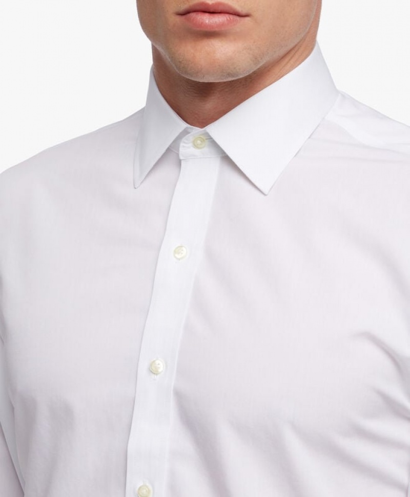 White Brooks Brothers Regular Fit White Non-Iron Ainsley Collar Men Shirts | WUR-324705