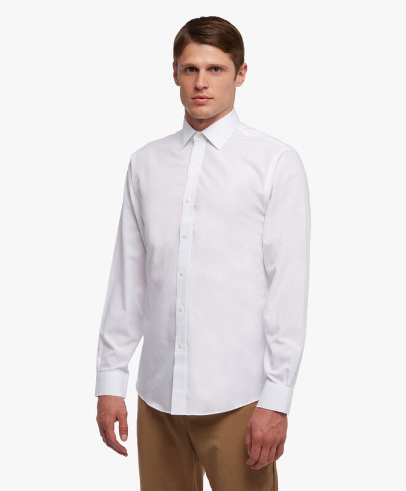 White Brooks Brothers Regular Fit White Non-Iron Ainsley Collar Men Shirts | WUR-324705