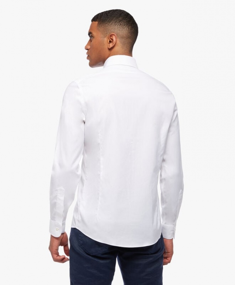 White Brooks Brothers Slim Fit White Non-Iron Collar Men Shirts | BMV-610247