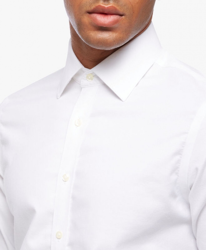 White Brooks Brothers Slim Fit White Non-Iron Ainsley Collar Men Shirts | HFW-146295