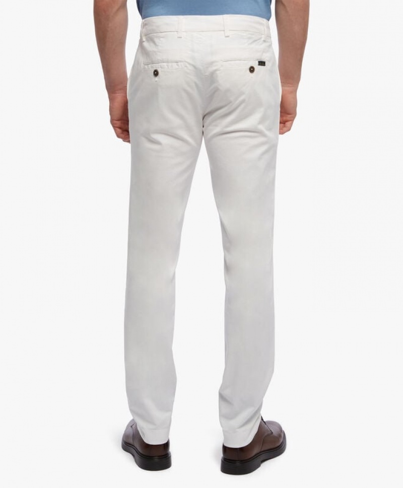 White Brooks Brothers Stretch Cotton Chinos Men Casual Pants | JGH-921874