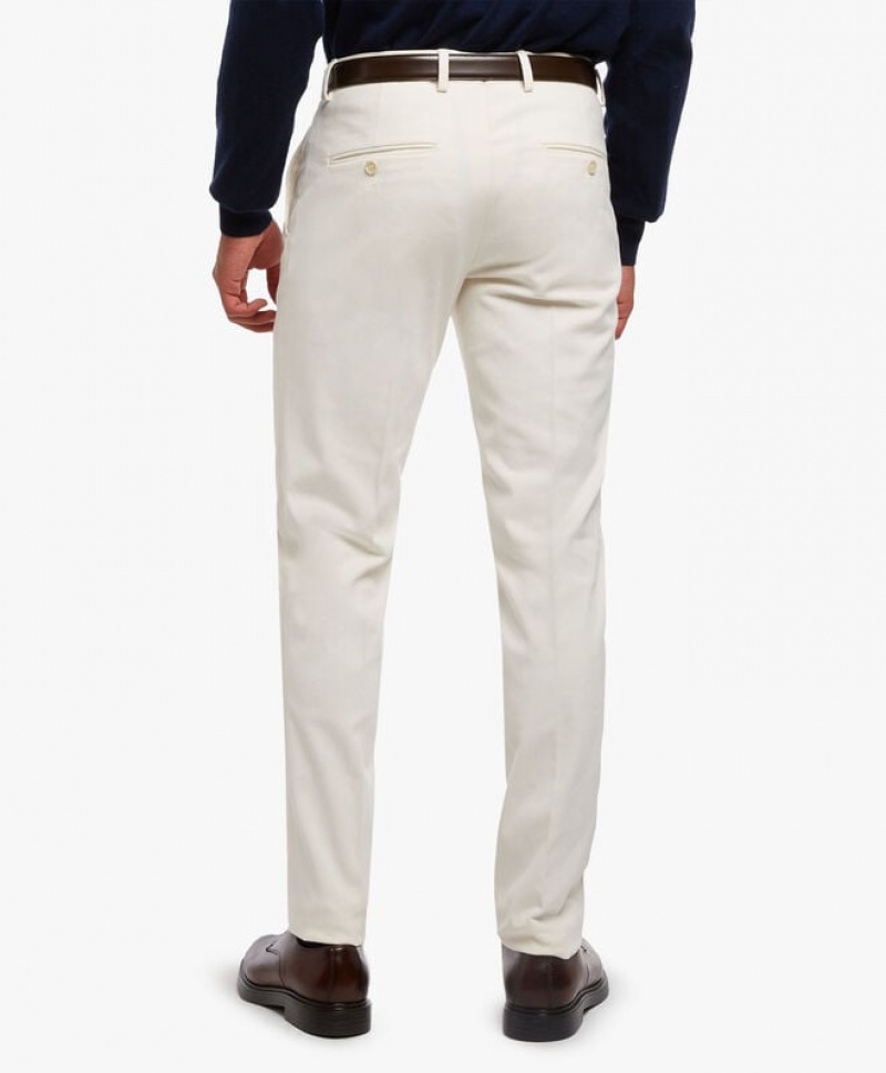 White Brooks Brothers Stretch Cotton Chinos Men Casual Pants | HLE-264013