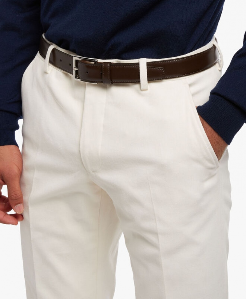 White Brooks Brothers Stretch Cotton Chinos Men Casual Pants | HLE-264013