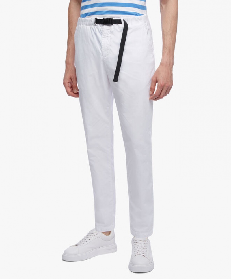 White Brooks Brothers Stretch Cotton Men Casual Pants | AKW-407968