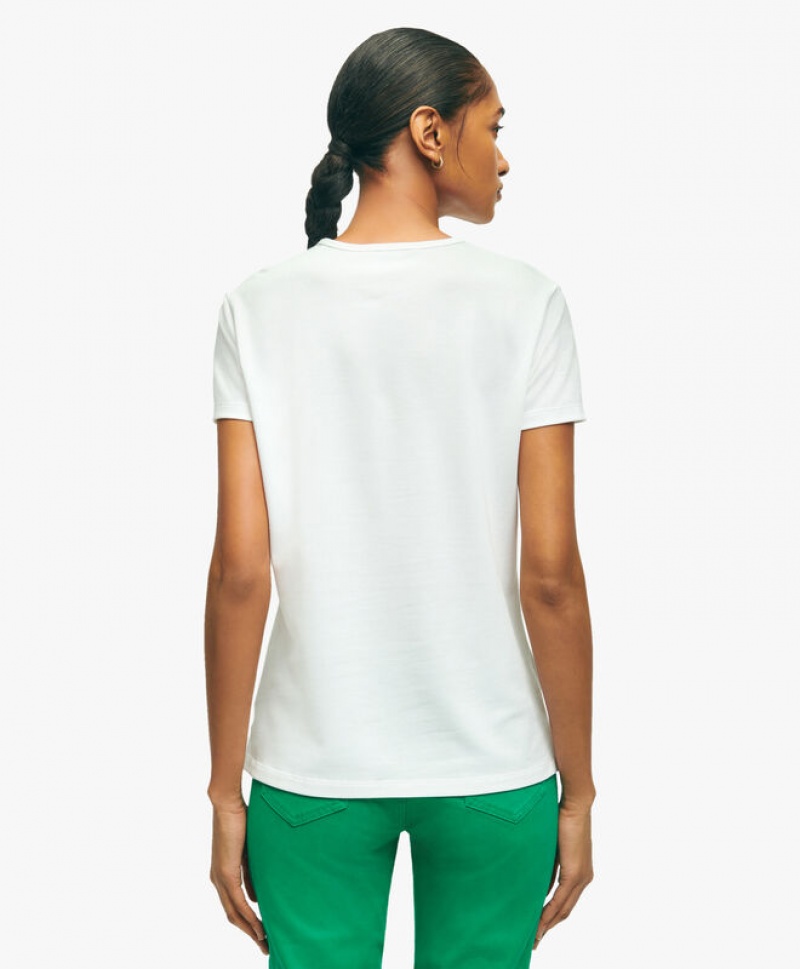 White Brooks Brothers Supima Cotton Stretch Pique Women T-shirts | TQV-609315