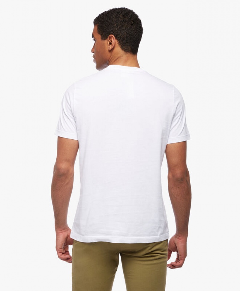 White Brooks Brothers Washed Supima Cotton Logo Crewneck Men T-shirts | ZRN-034792