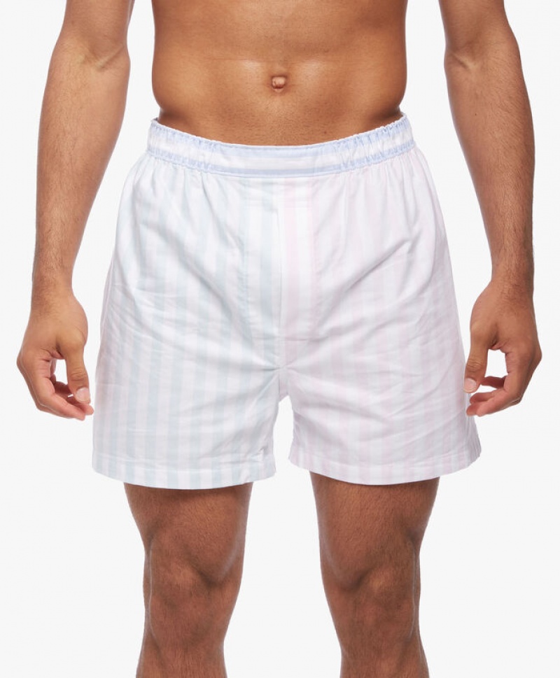 White / Pink Brooks Brothers Cotton Oxford Stripe Men Underwear | ACN-062987