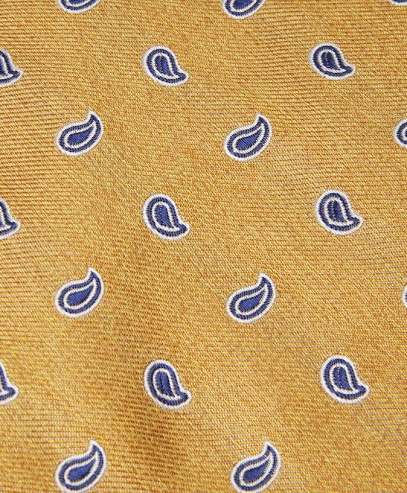 Yellow Brooks Brothers Silk Paisley Men Ties | SRH-342859