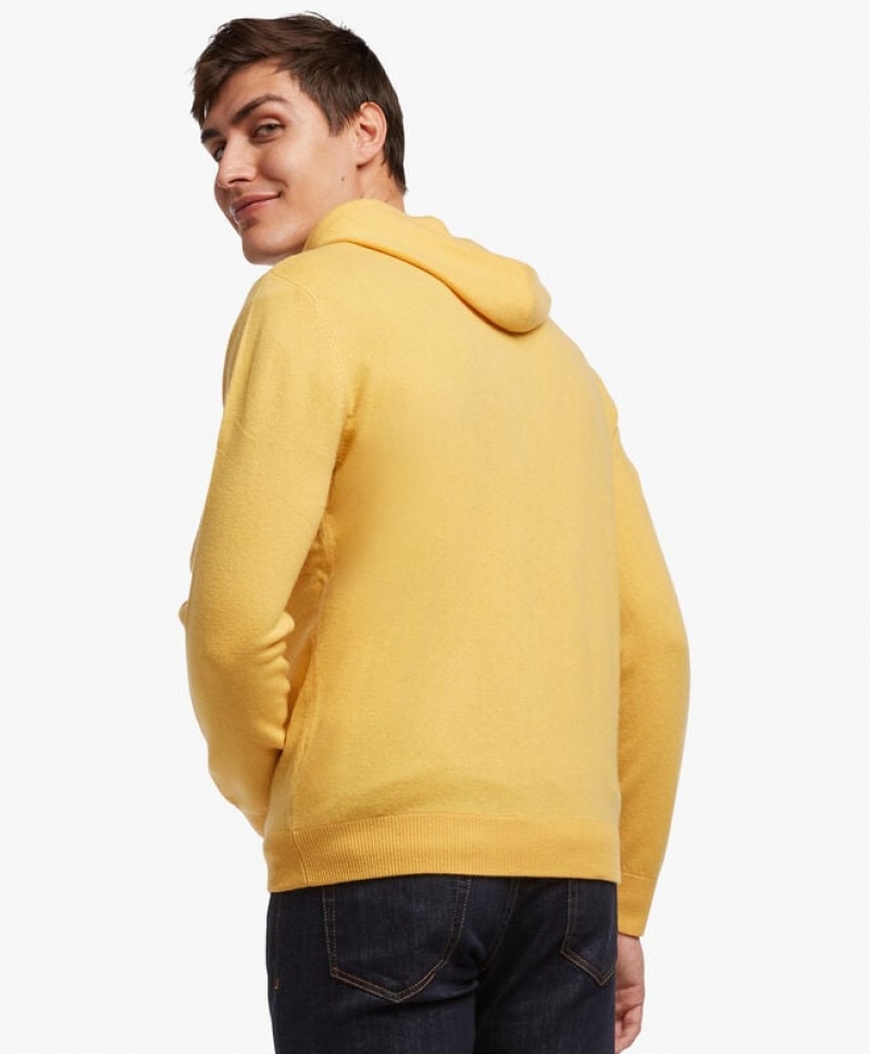 Yellow Brooks Brothers Wool and Cashmere Men Hoodie | PDN-891025