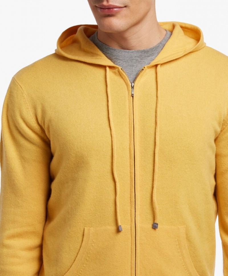 Yellow Brooks Brothers Wool and Cashmere Men Hoodie | PDN-891025