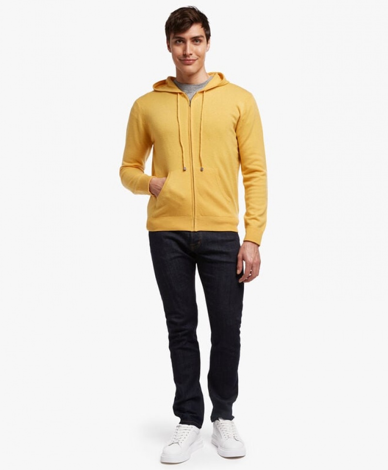 Yellow Brooks Brothers Wool and Cashmere Men Hoodie | PDN-891025