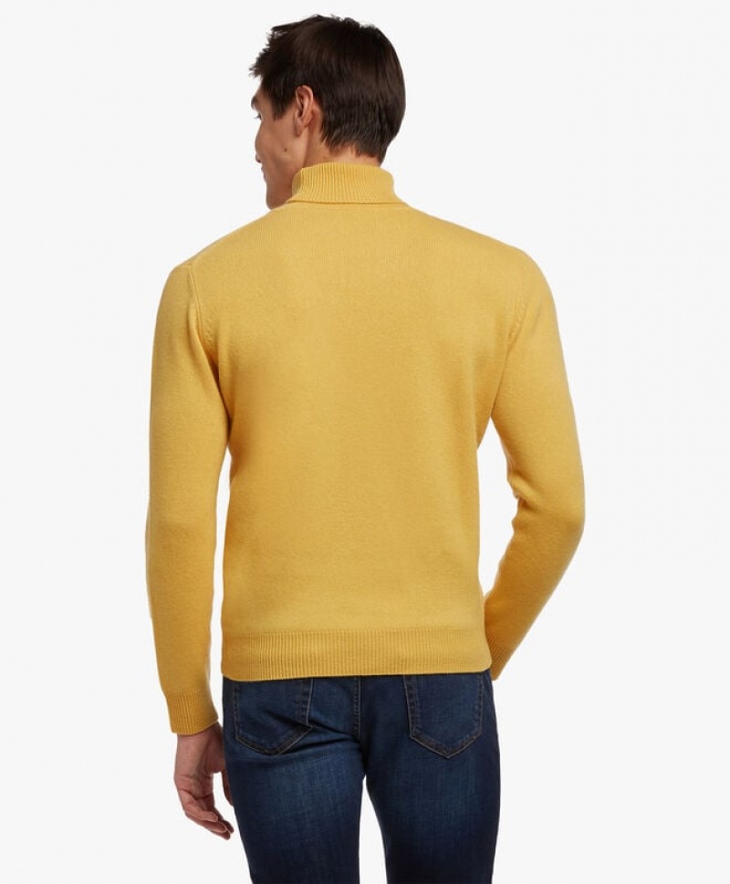 Yellow Brooks Brothers Wool and Cashmere Turtleneck Men Sweaters | TON-502468